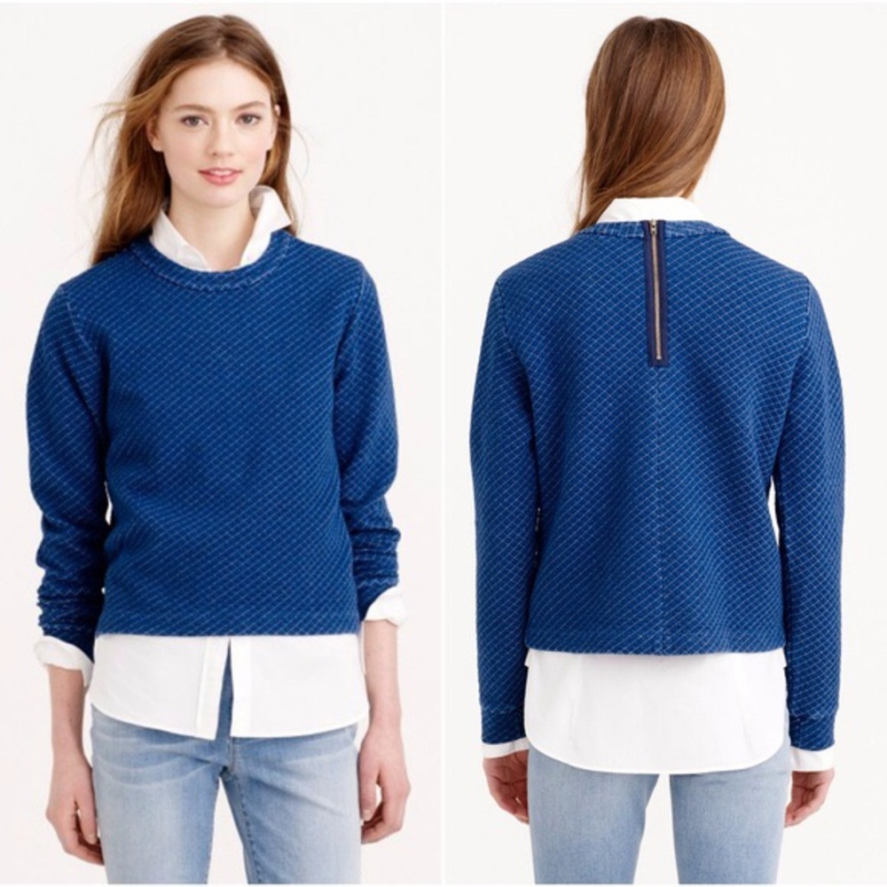 J.Crew Quilted Indigo Sweater